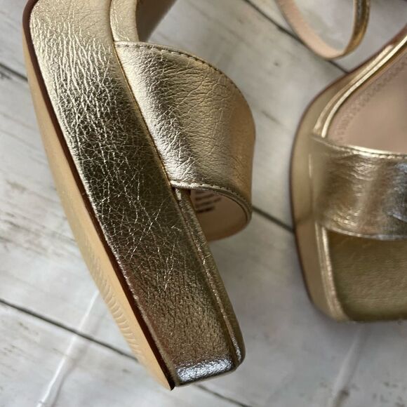 BP Noella Platform Heels Platforms Gold Size 8.5 - Picture 10 of 11